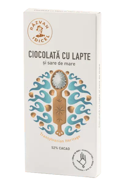 Ciocolata Razvan 52 cacao cu lapte si sare de mare 70g